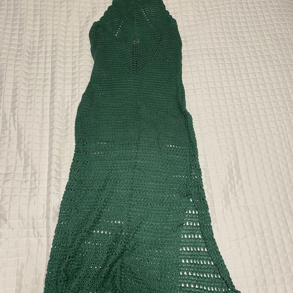 Francesca's Collections Sage Crochet Dress